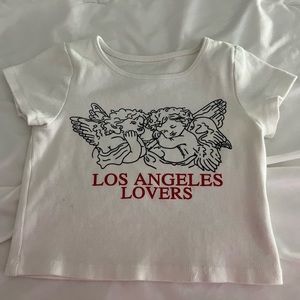 White Cropped Tee Size XS